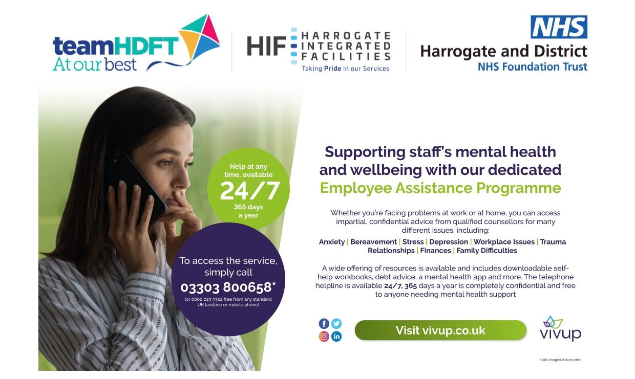 VIVUP Employee Assistance Programme HIF Harrogate Integrated Facilities